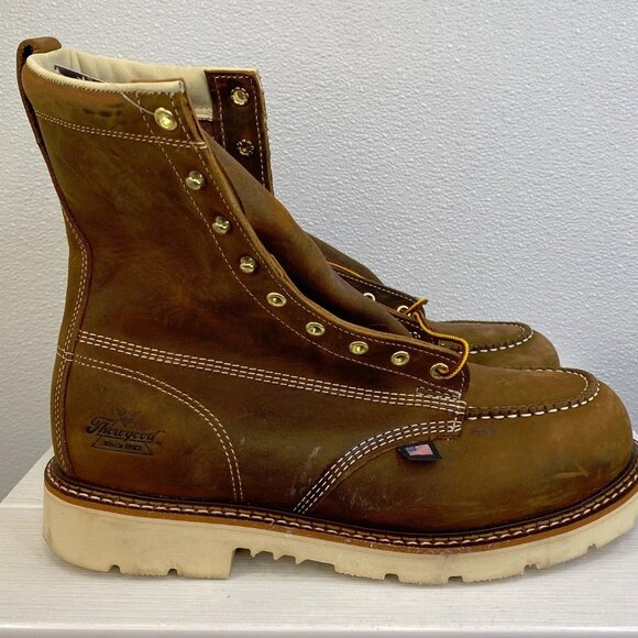 Thorogood Brown Leather Steel Toe Work Boots main image 12